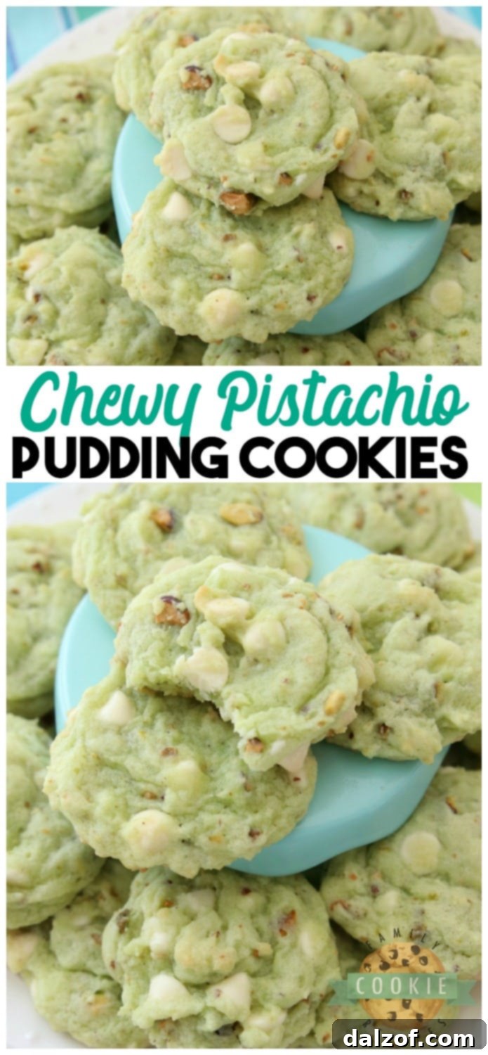 Pistachio Velvet Treats 9 Beautifully arranged Pistachio Pudding Cookies on a platter, ready to be served.