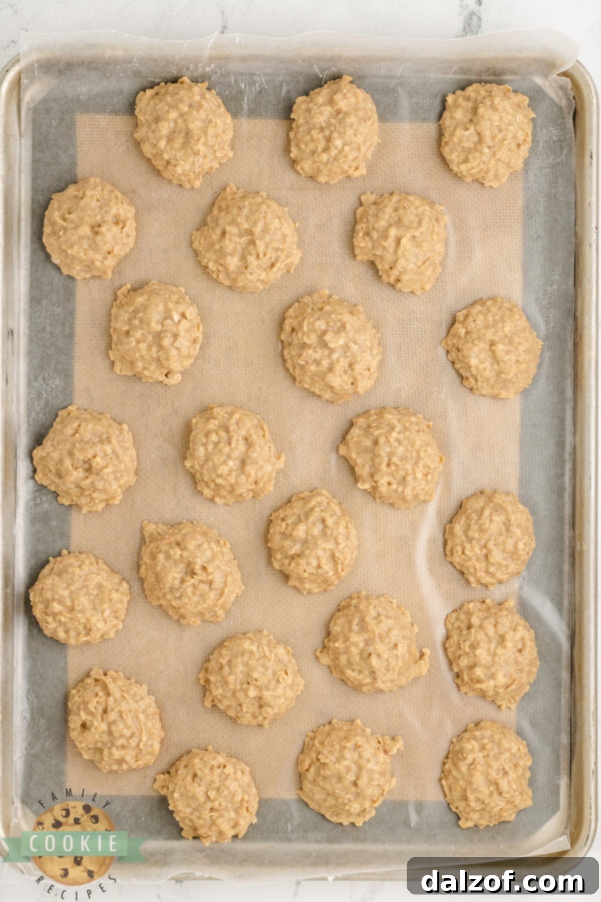Scoop no-bake cookies onto wax paper covered cookie sheet. 