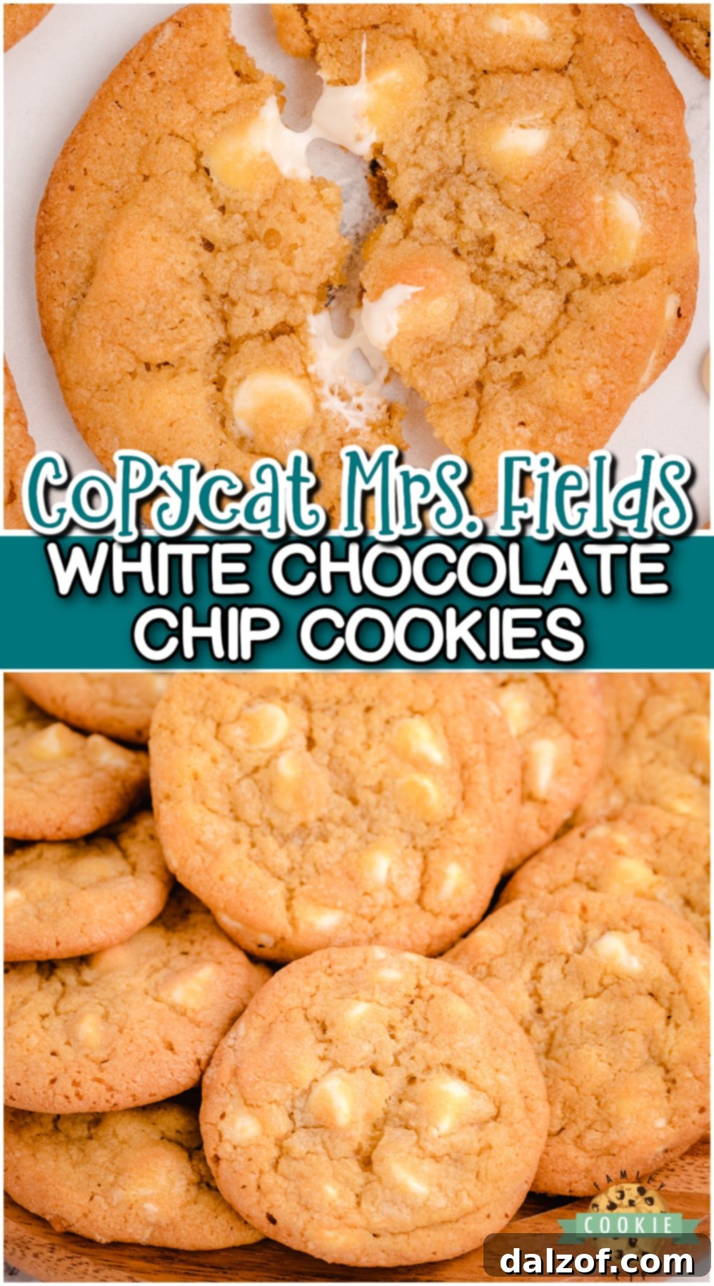 Copycat Mrs. Fields White Chocolate Chip Cookies are soft & buttery cookies packed with white chocolate chips! These incredible white chocolate chip cookies have fantastic flavor, buttery crisp edges & a soft, chewy center. 