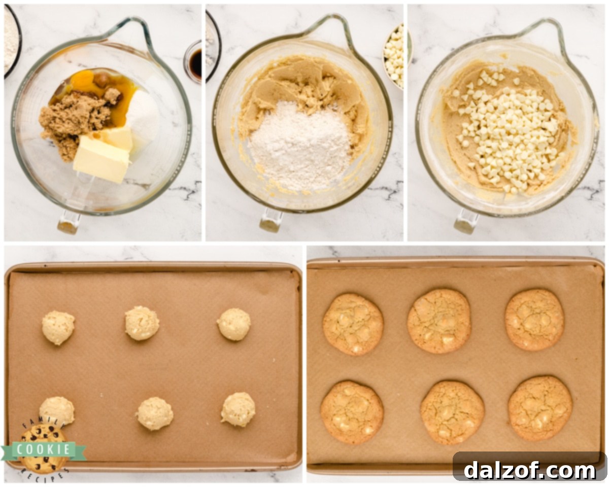 how to make the best white chocolate chip cookies like Mrs Fields
