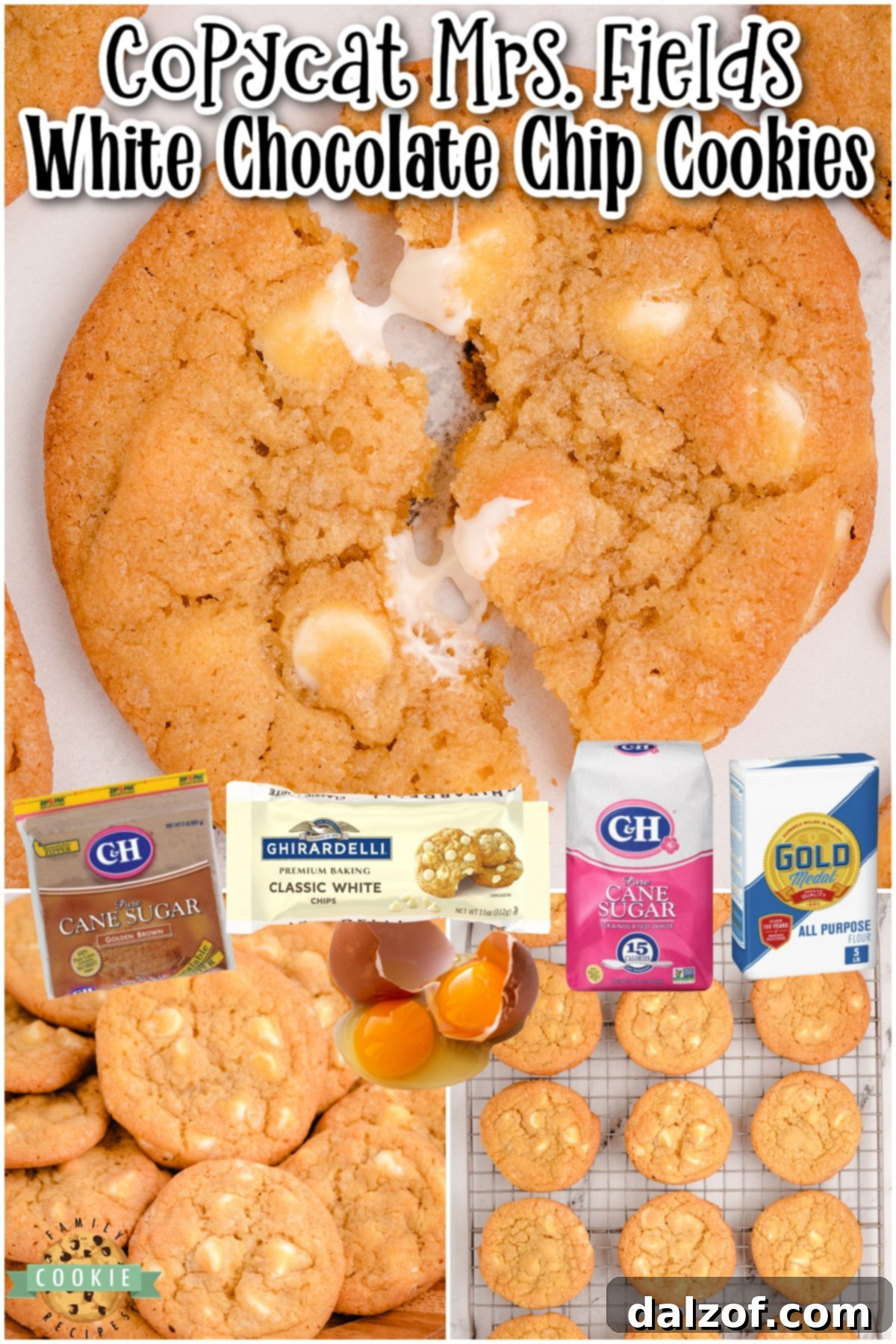 Copycat Mrs. Fields White Chocolate Chip Cookies are soft & buttery cookies packed with white chocolate chips! These incredible white chocolate chip cookies have fantastic flavor, buttery crisp edges & a soft, chewy center.
