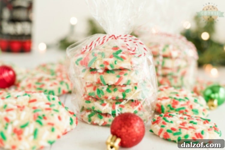 Christmas Sprinkle Cookies for neighbor gifts
