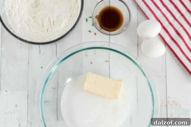 ingredients for Christmas Sprinkle Cookies