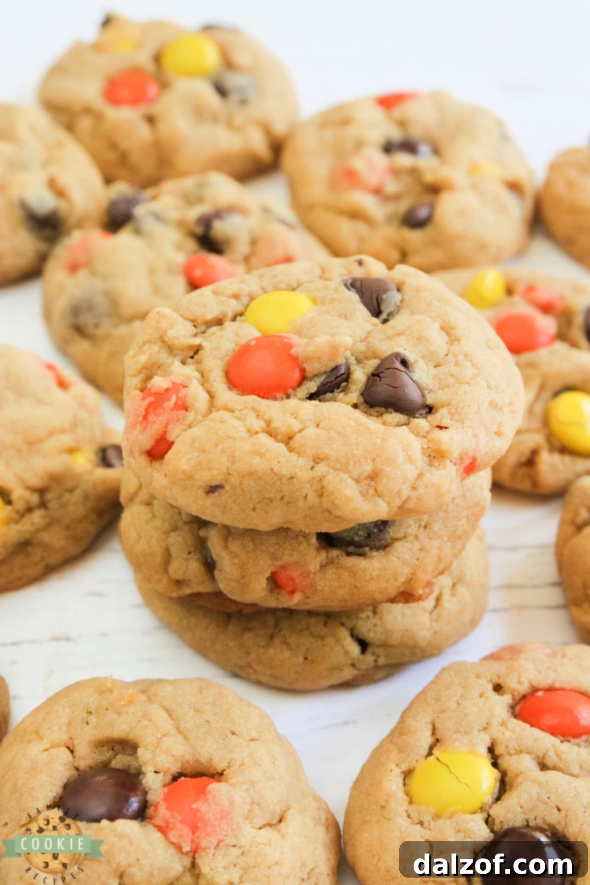 Cream Cheese Peanut Butter Cookies are soft, chewy and packed with peanut butter! Made with Reese's pieces, these peanut butter cookies turn out perfectly every time.
