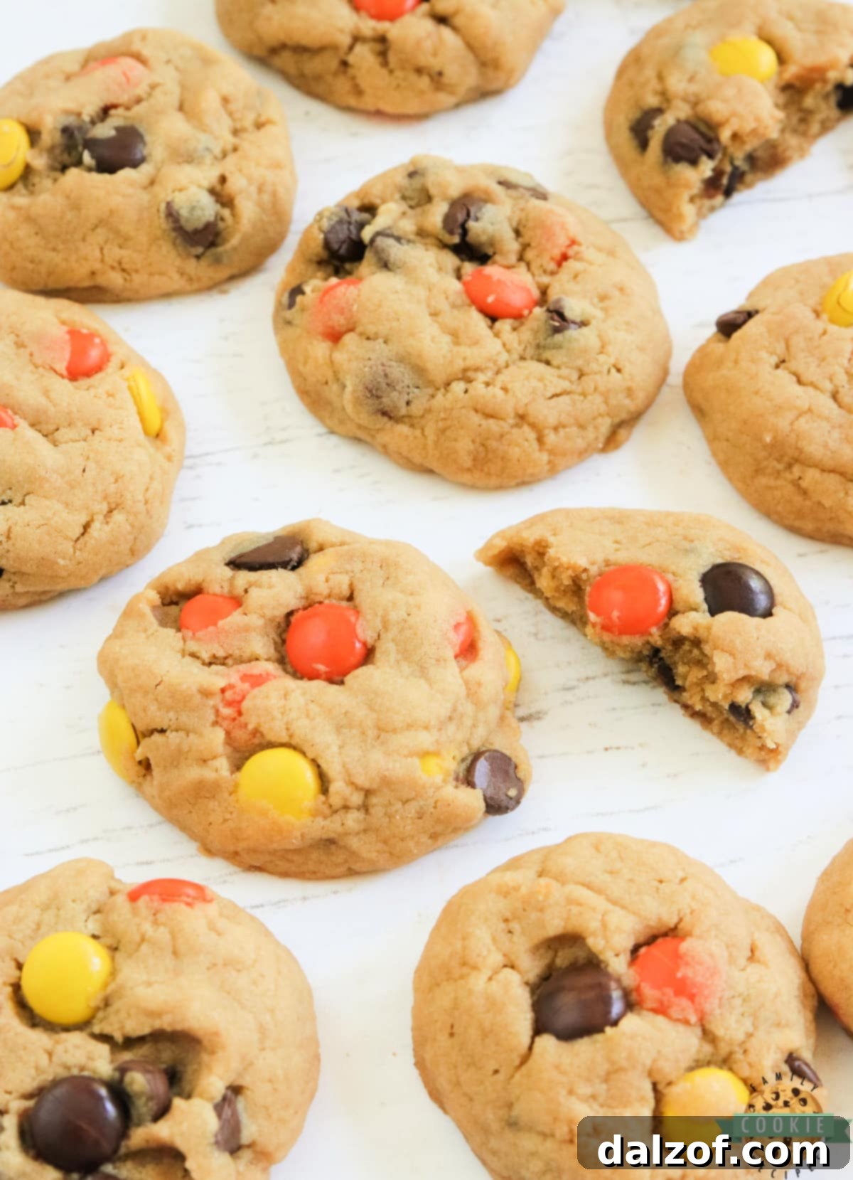 Peanut butter cookies with Reese's pieces