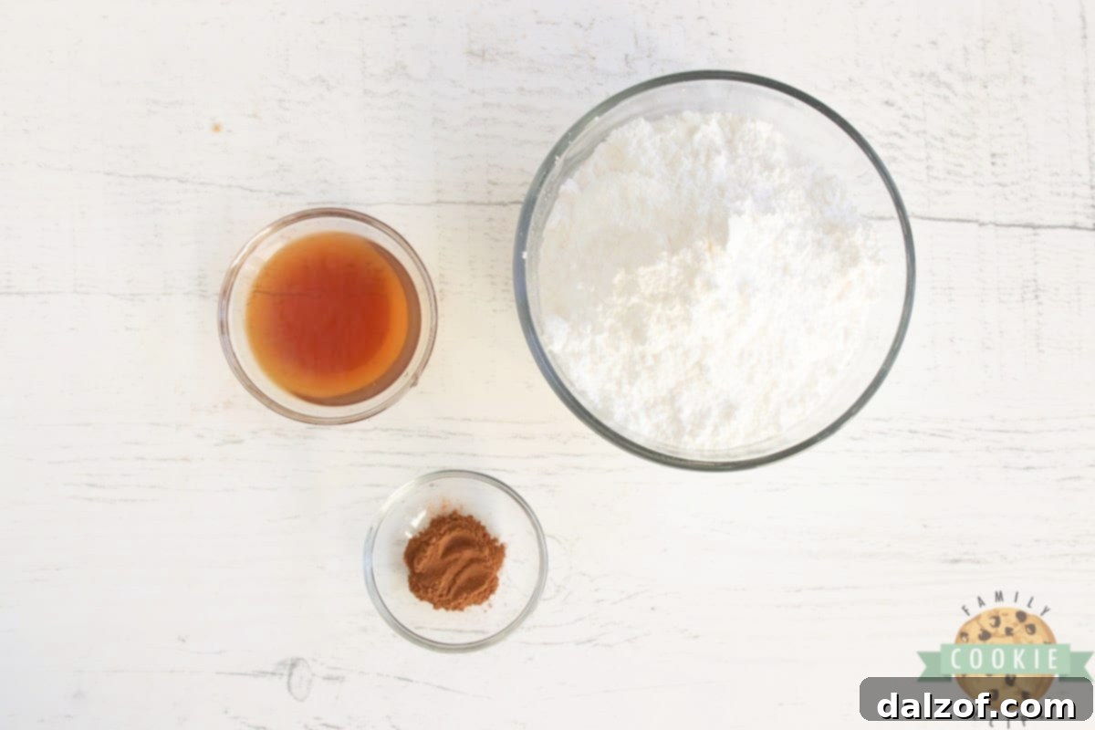 Ingredients in Cinnamon Sugar Glaze.