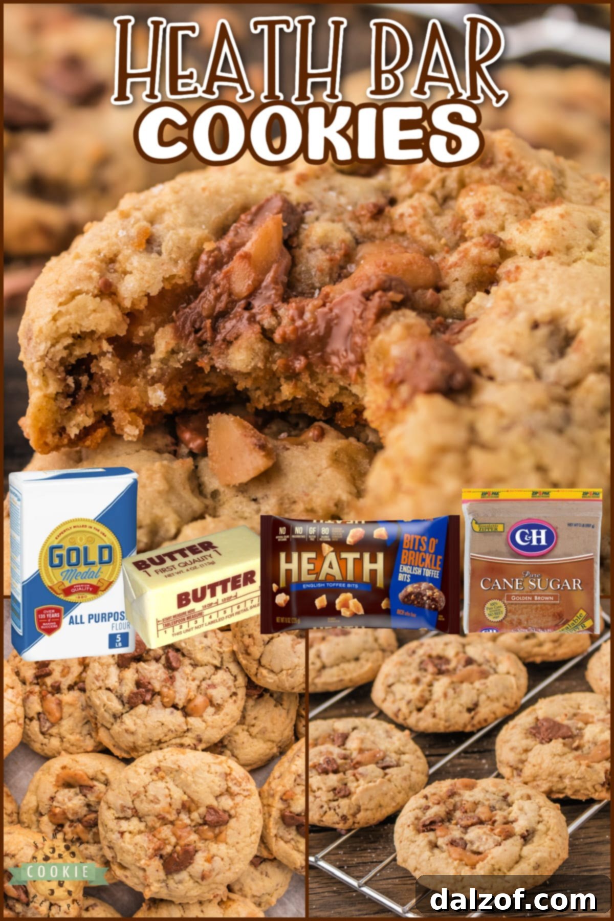 Collection of Heath Bar Cookies, soft, chewy, and crunchy
