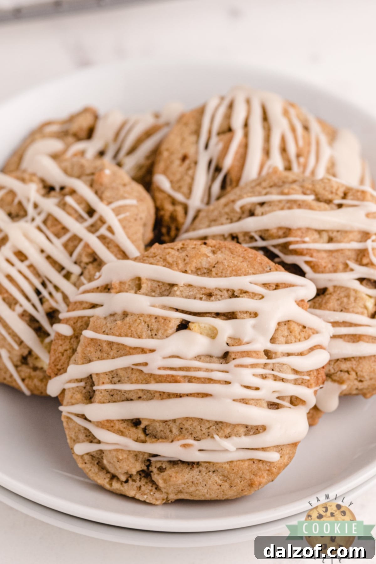 Vanilla Glazed Spiced Apple Cookies.