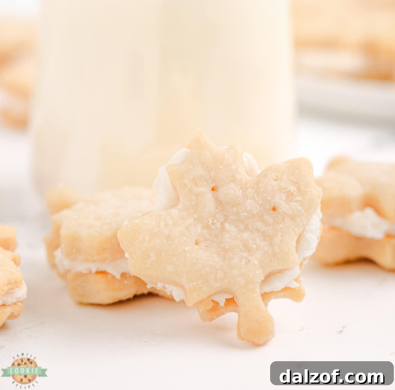 maple leaf sandwich cookies with a smooth maple buttercream filling