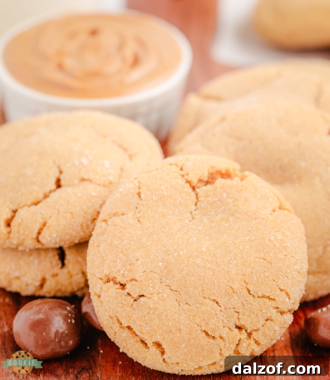 Delightful peanut butter cookies with milk duds, showcasing the soft texture and golden brown edges.