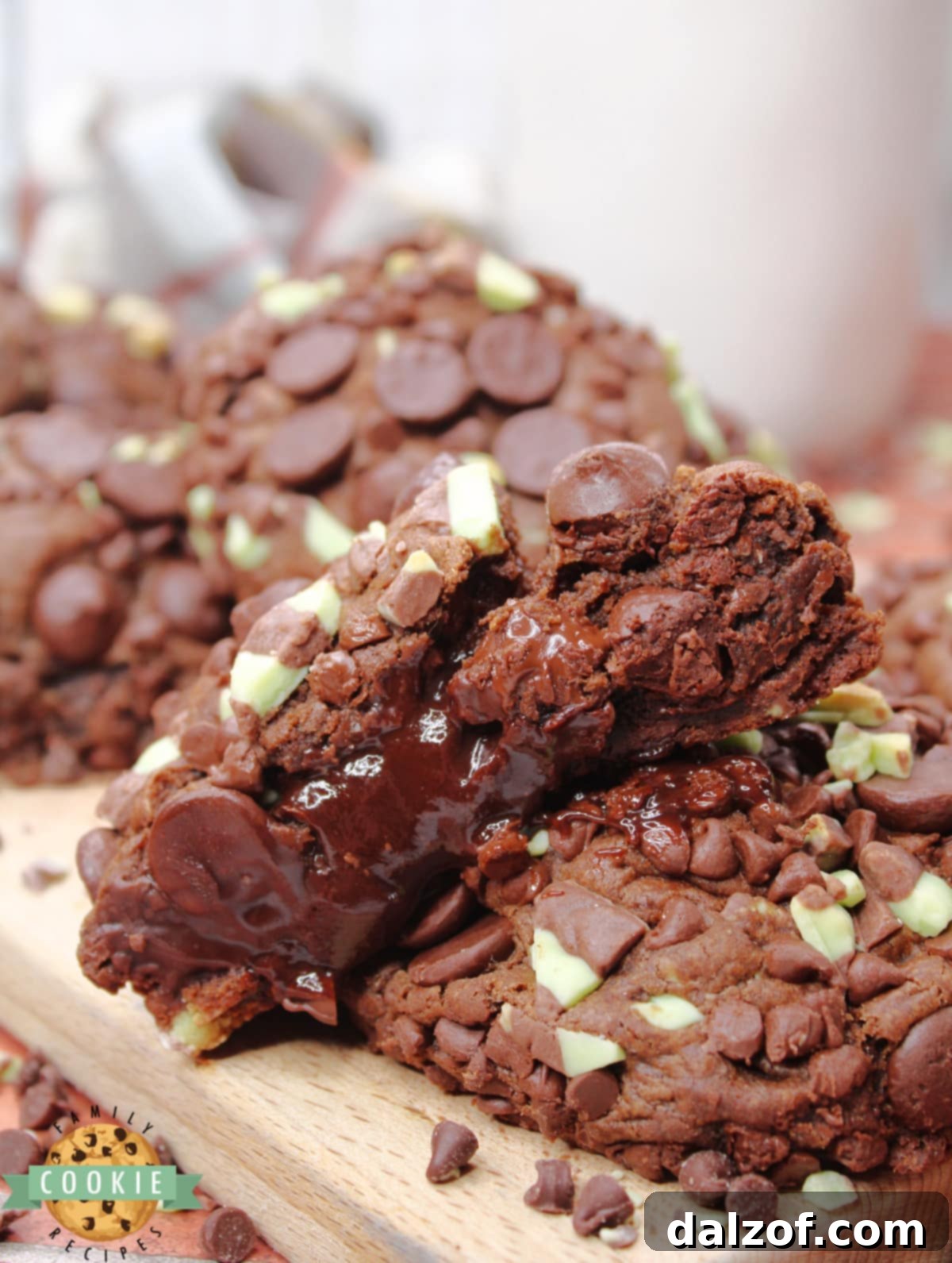 Andes Mint Stuffed Chocolate Cookies.