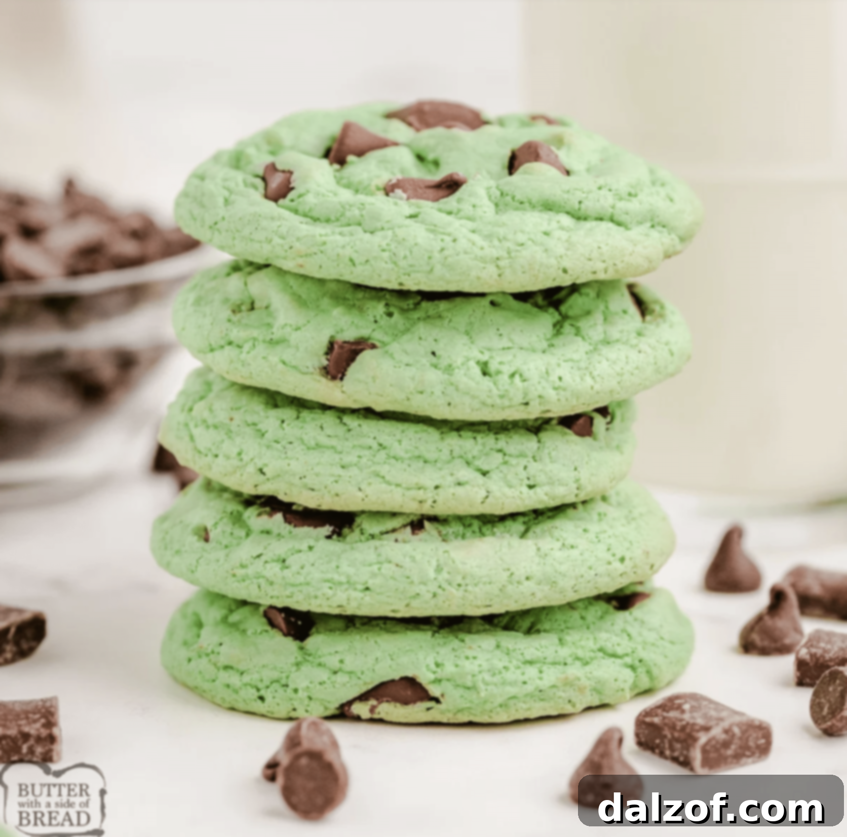 Mint Chocolate Chip Cookies.