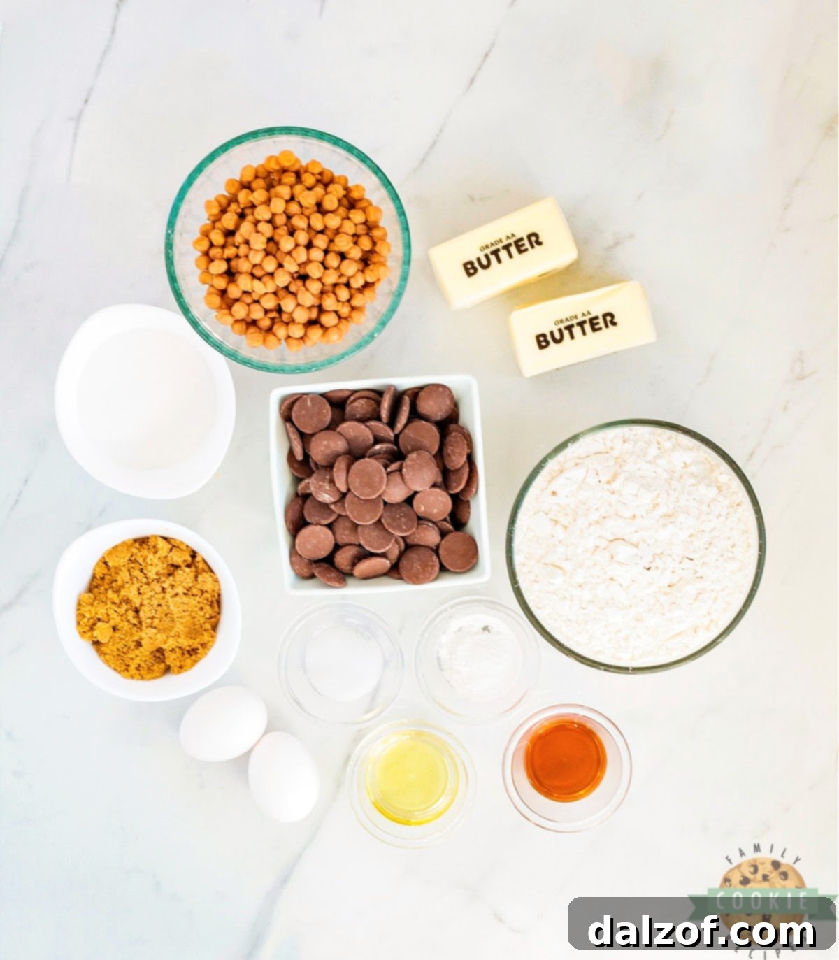 Ingredients in Christmas Tree Twix Cookies.