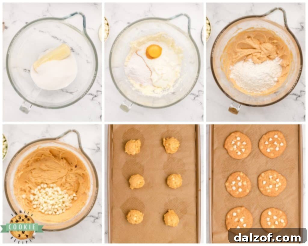 Overhead shot demonstrating how to make pumpkin pudding cookies, with ingredients neatly arranged before mixing.