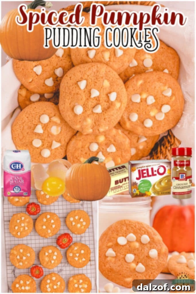 Pumpkin Pudding Cookies are packed with incredible spiced pumpkin flavor! These pumpkin white chocolate chip cookies are soft & chewy thanks to the pudding mix!