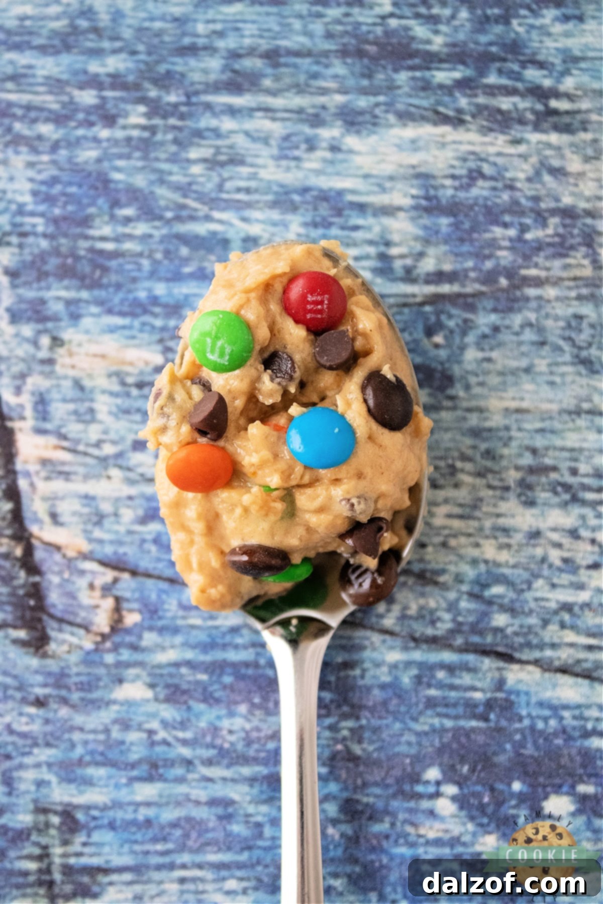 Spoonful of edible cookie dough.