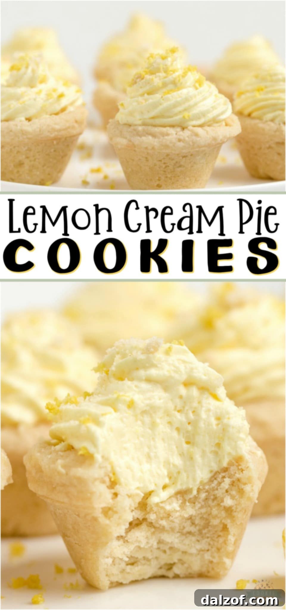 Lemon cream pie cookies are a delicious way to enjoy the tastes of a lemon cream pie without the hassle of pie crust. These lemon cookie cups are easy to grab and go and this lemon cookie recipe makes enough to share.