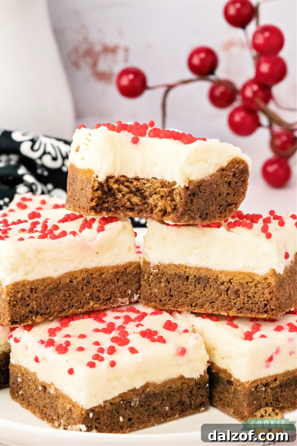 Gingerbread Cookie Bars with cream cheese frosting.