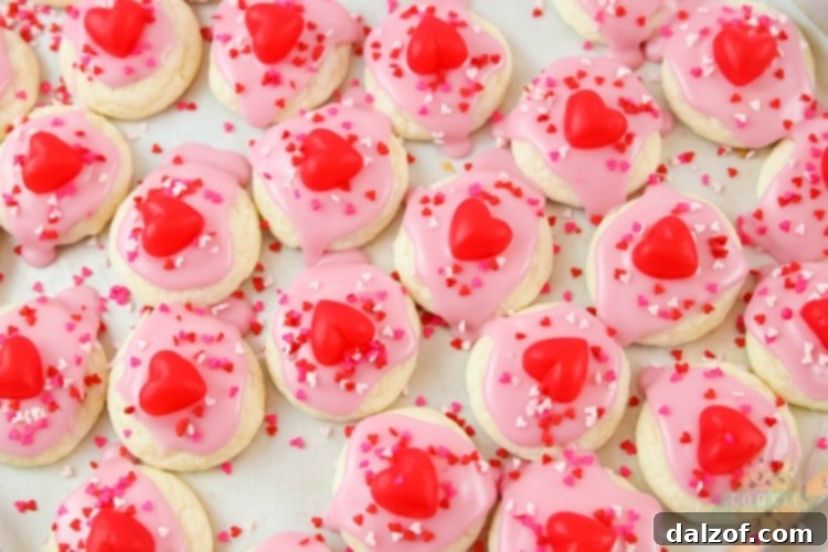 A festive display of Valentines Cake Mix Cookies for a sweet celebration