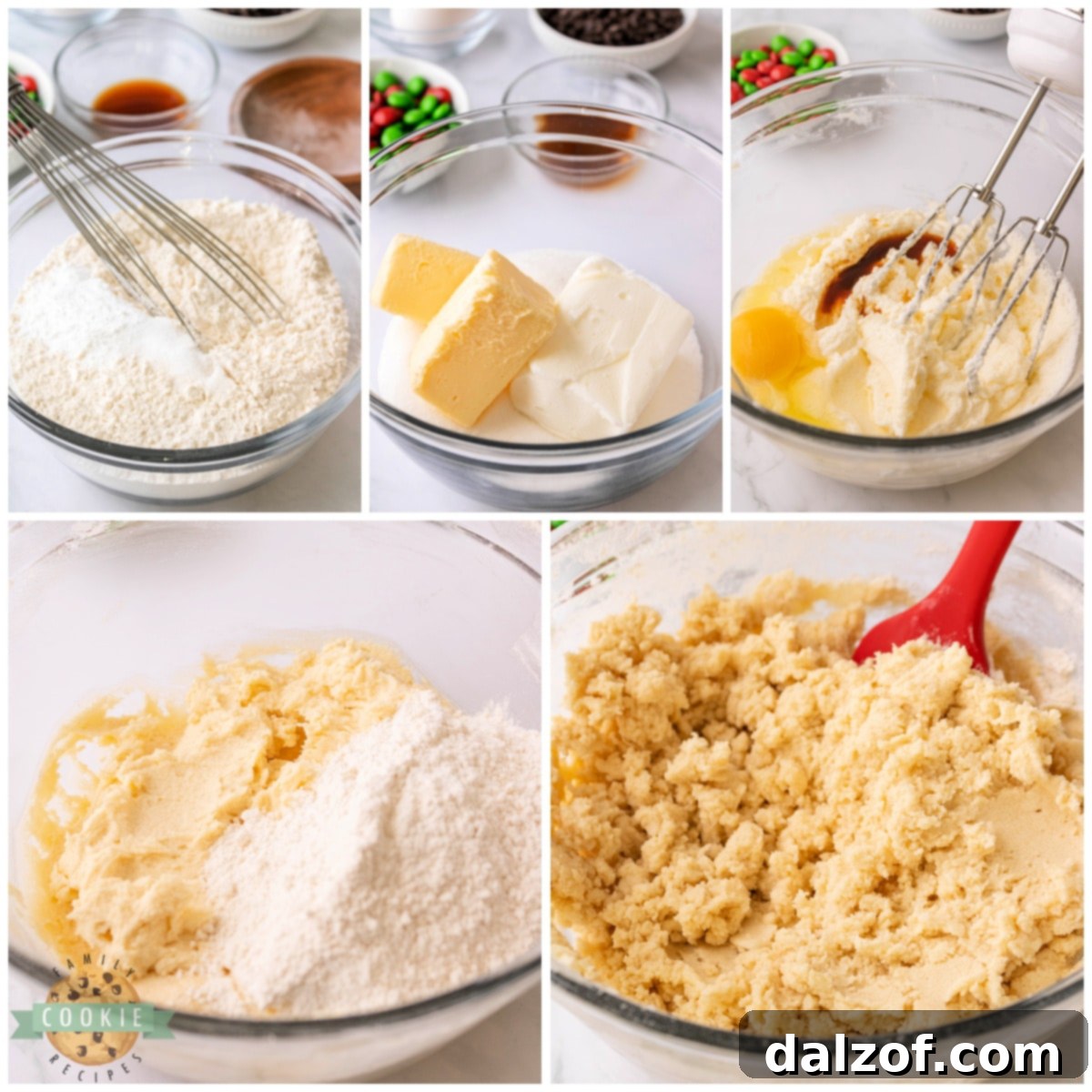 Mixing sugar cookie dough in a stand mixer, showcasing the creaming process of butter, shortening, and sugar.