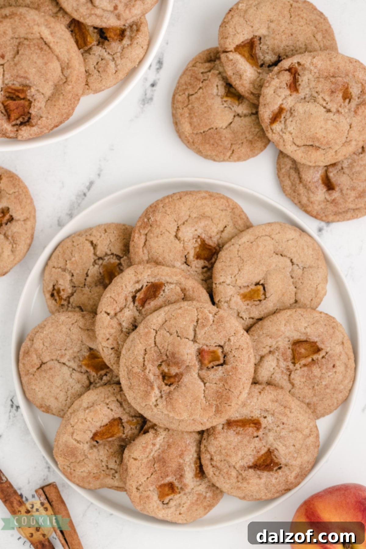 Peach Snickerdoodle Cookies are soft, chewy, delicious and the addition of fresh peaches makes these cinnamon sugar cookies even better!