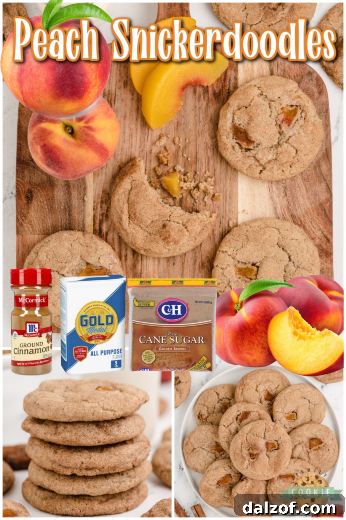 Peach Snickerdoodle Cookies are soft, chewy, delicious and the addition of fresh peaches makes these cinnamon sugar cookies even better!