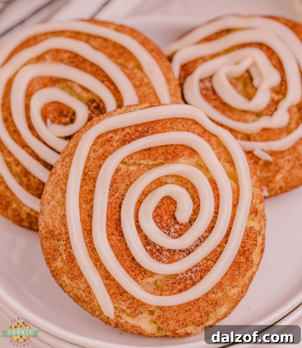 snickerdoodles with a vanilla swirl on top