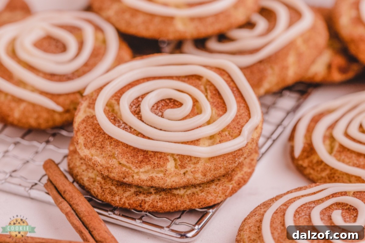 snickerdoodles with a vanilla swirl of icing