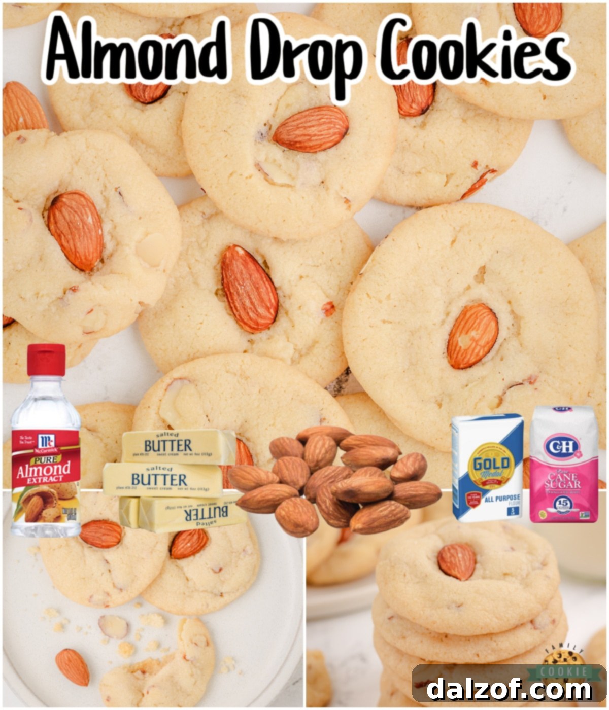 Almond Drop Cookies are easy to make with pantry ingredients & have a delicious buttery, nutty flavor that's irresistible! 
