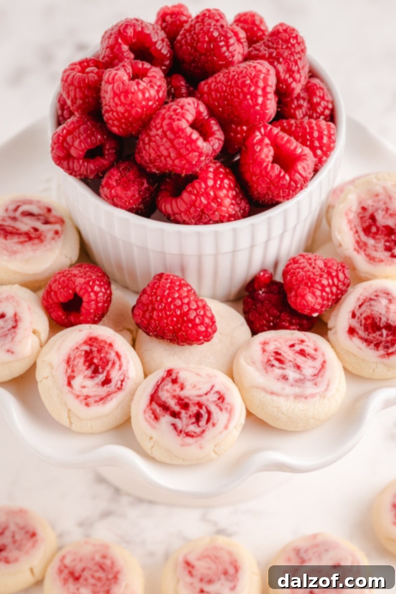Another close-up of Raspberry Meltaway Cookies on a cooling rack