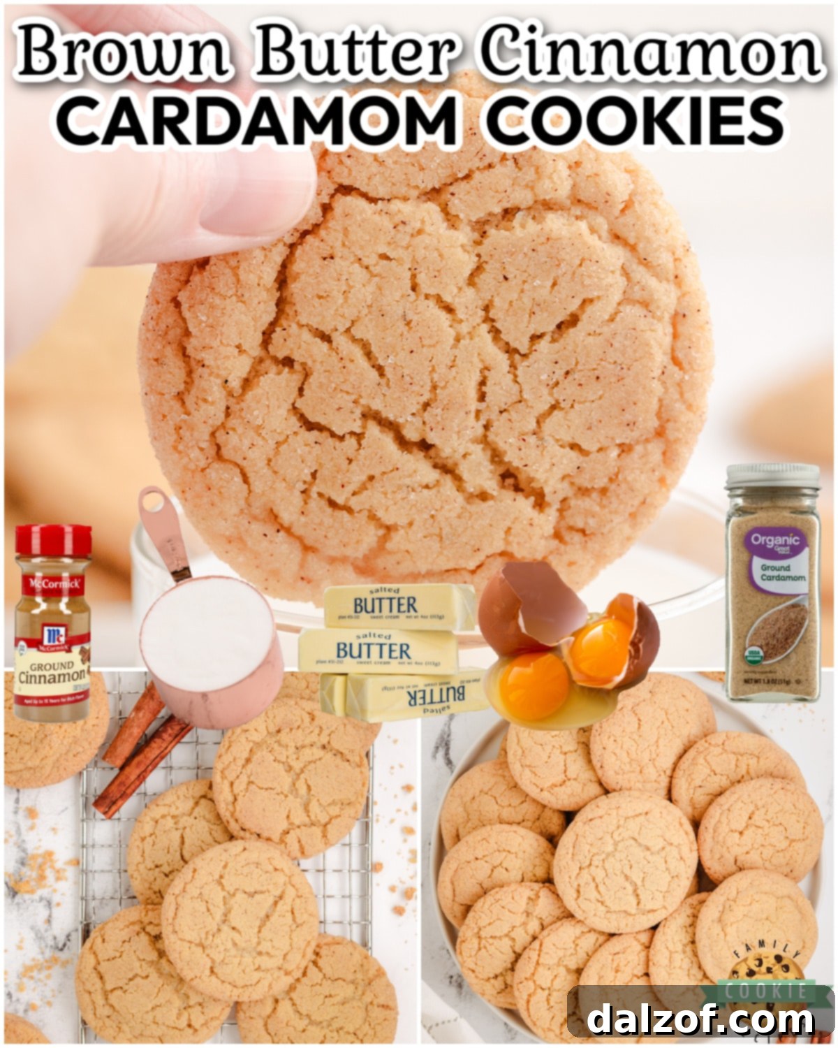 Browned Butter & Cardamom Sugar Cookies are a delicious and unique twist on the classic sugar cookie! These browned butter cookies have a rich, nutty flavor & a warm, spicy kick from the cardamom.