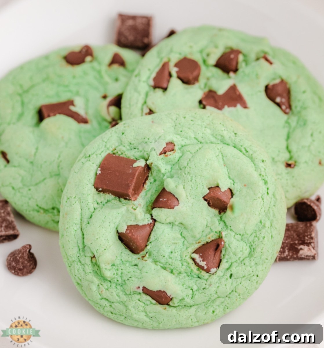 mint chocolate chip cookies