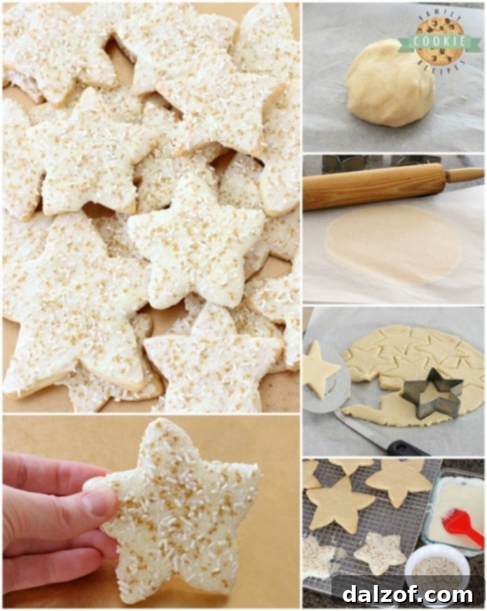 Holiday Star Cookies are bright, buttery & sparkly. They're perfect for the holidays! Candy coated & sprinkled to holiday perfection, everyone loves these melt-in-your-mouth vanilla shortbread cookies.