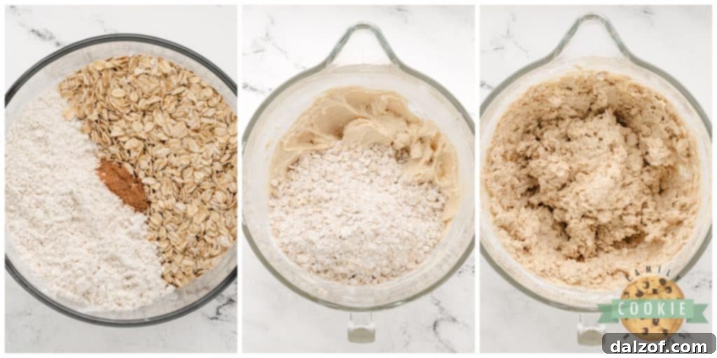 Mixing dry ingredients together for cookies. 
