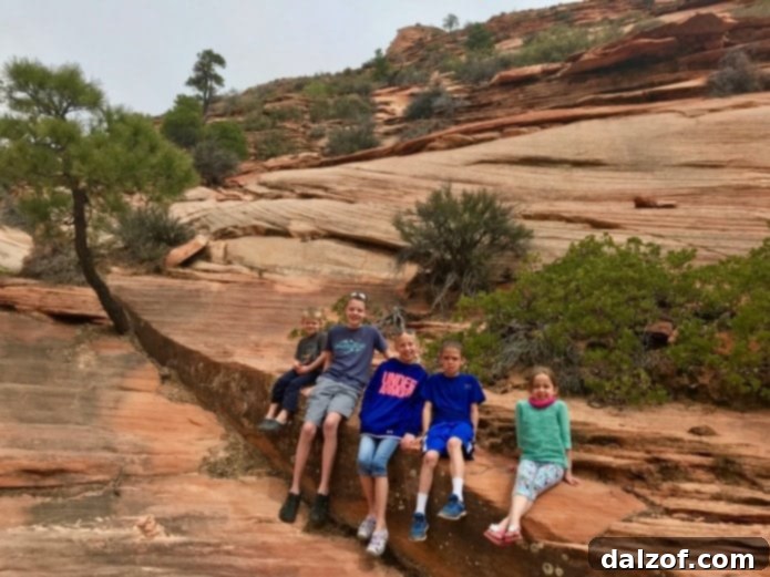 A family vacation photo of children on a beach