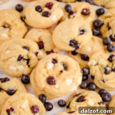 Blueberry Cream Cookies on a cooling rack