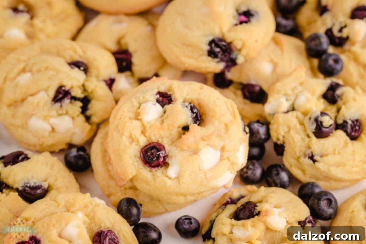 Blueberry Cream Cookies cooling on a wire rack