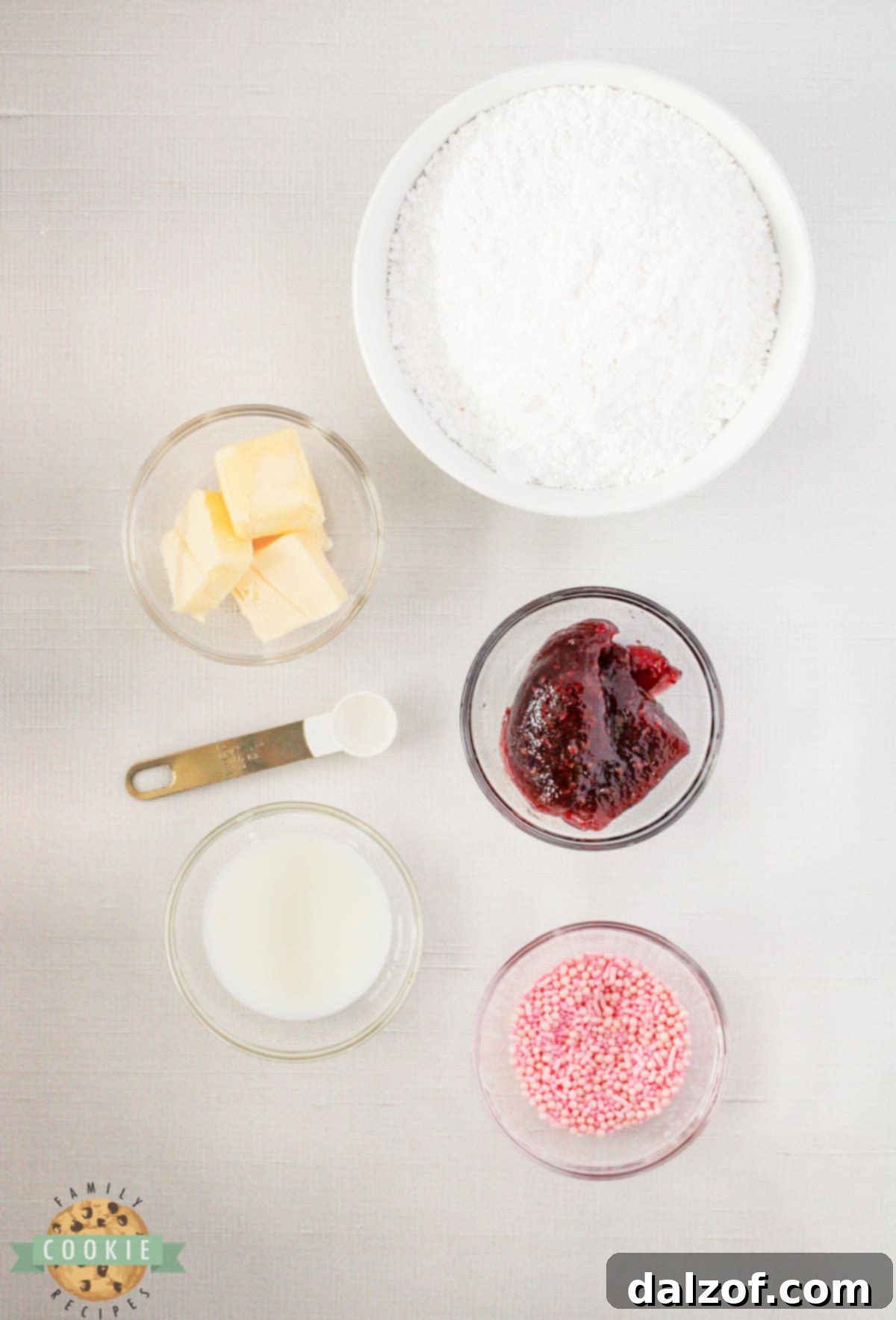Ingredients in Frosting for Empire Cookies. 