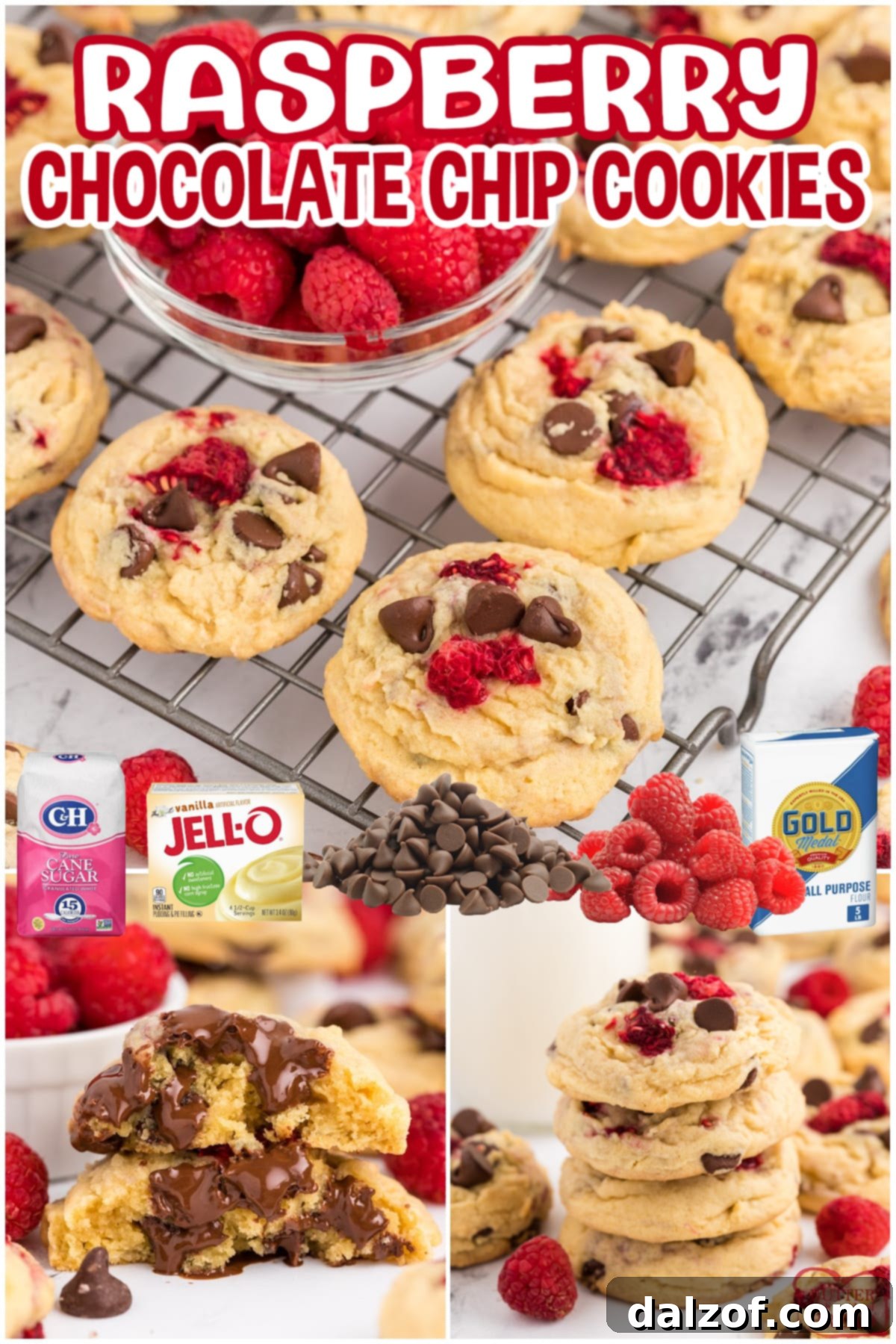 Raspberry Chocolate Chip Cookies are soft, chewy and absolutely amazing! Adding fresh raspberries to a delicious classic chocolate chip cookie recipe makes such a delicious difference!