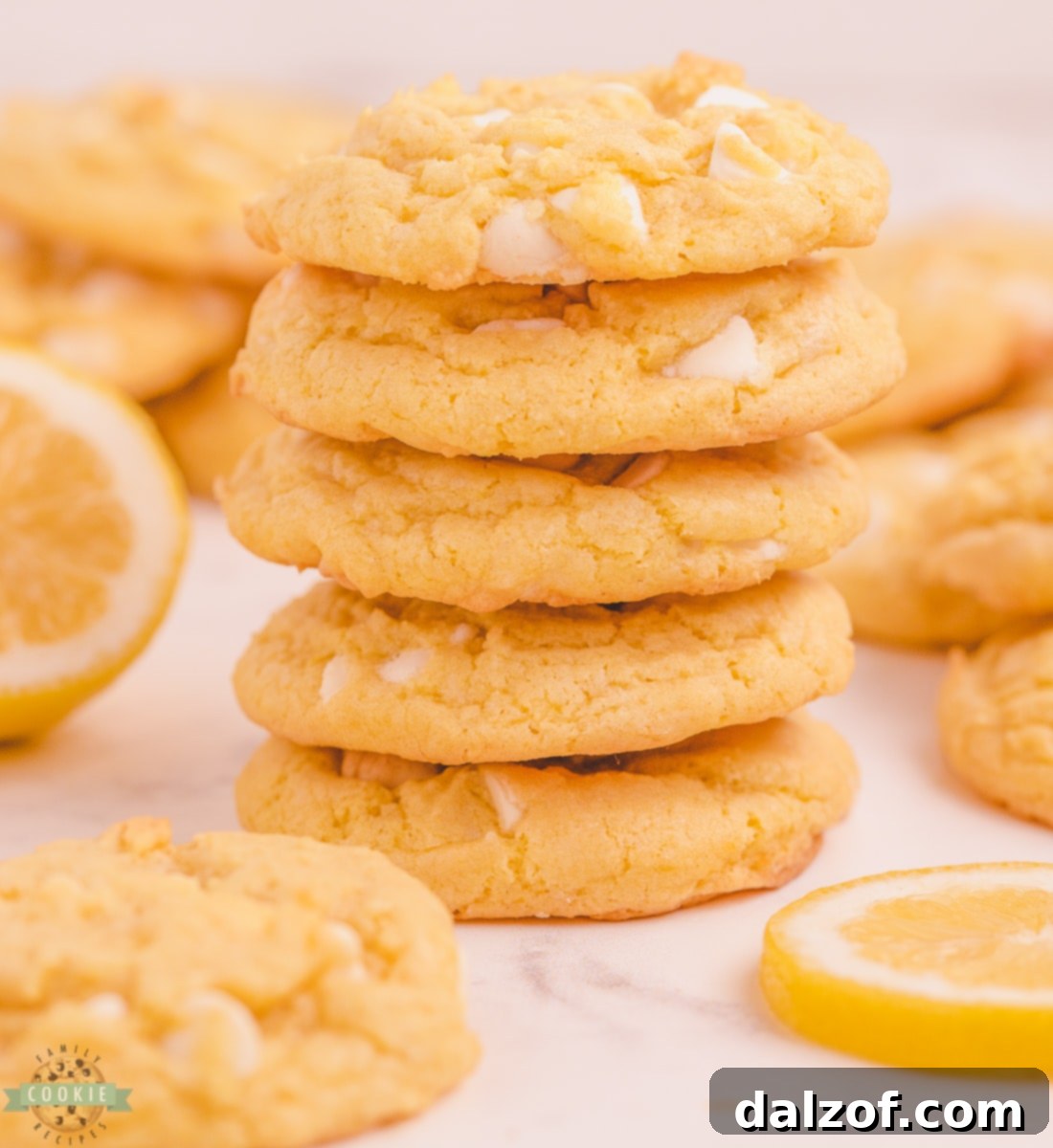 Various lemon pudding cookies on a plate