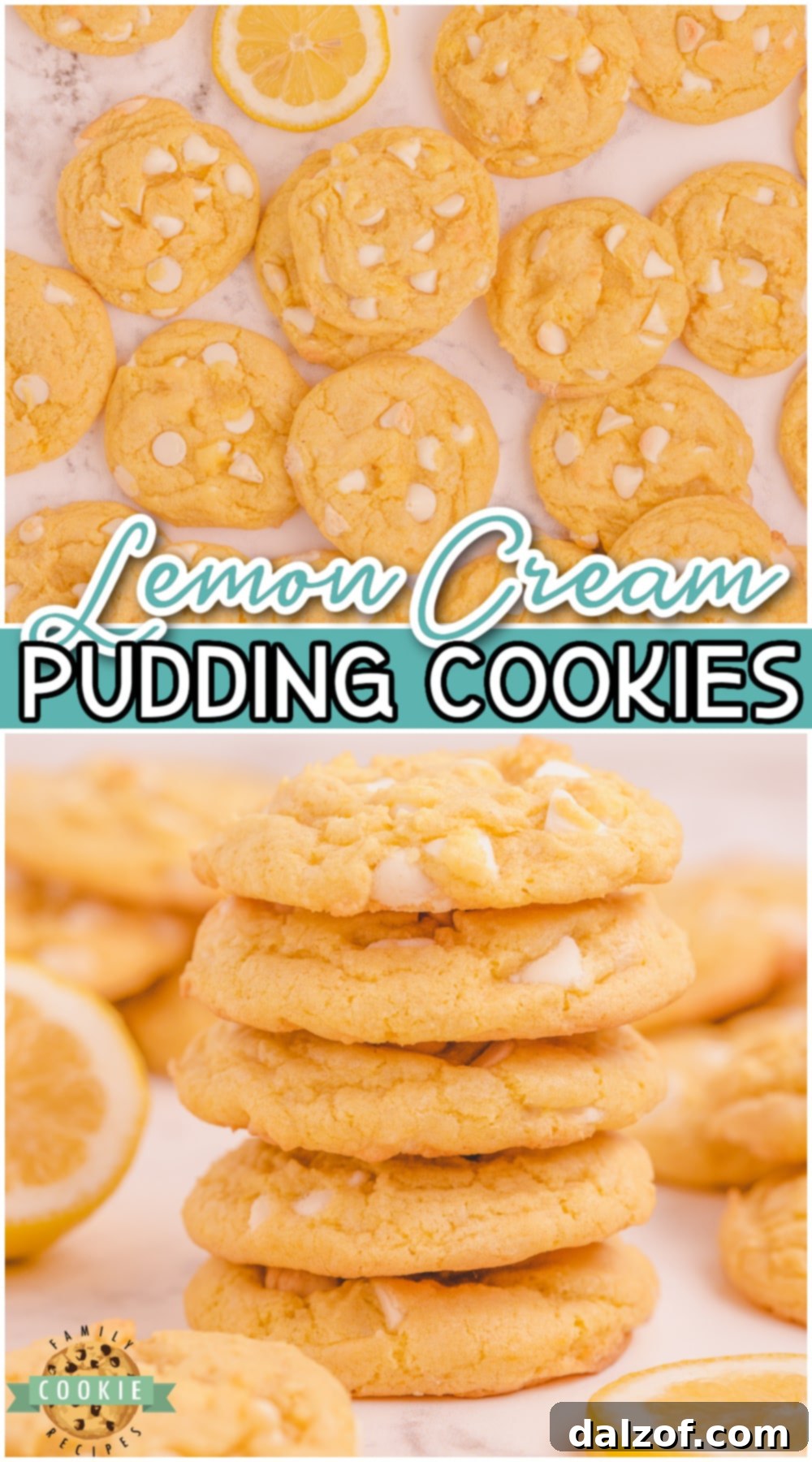 White Chocolate Chip Lemon Cookies are soft, chewy and perfectly sweet lemon cookies! Lemon pudding mix adds great lemon cream flavor and texture to these delicious spring cookies.