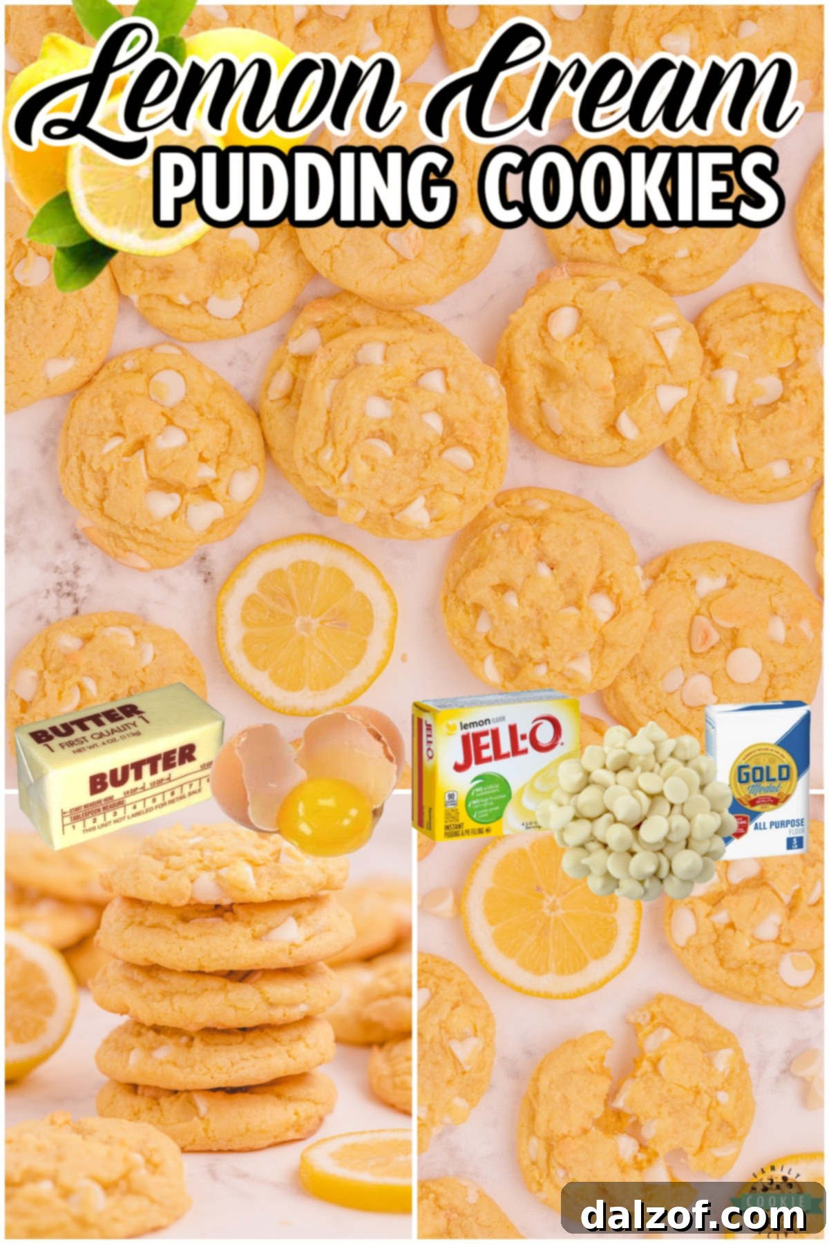 White Chocolate Chip Lemon Cookies are soft, chewy and perfectly sweet lemon cookies! Lemon pudding mix adds great lemon cream flavor and texture to these delicious spring cookies.