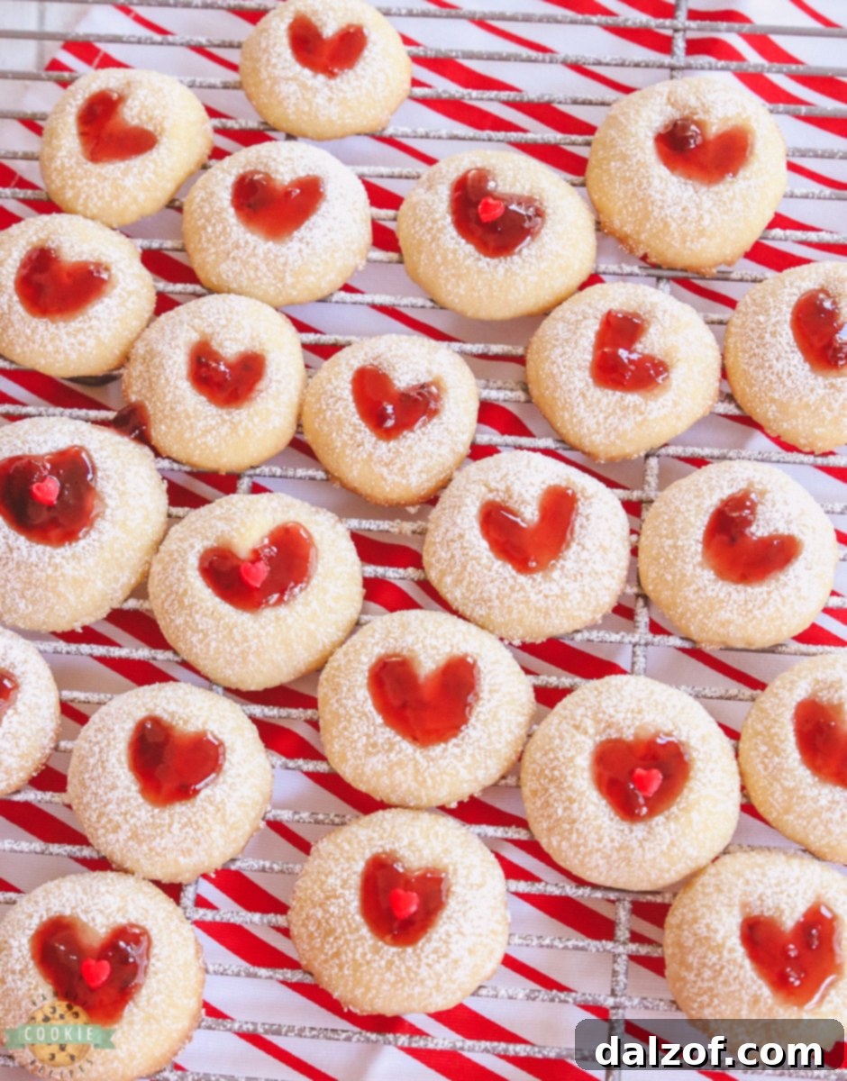 Sweetheart Valentine Thumbprint Cookies.