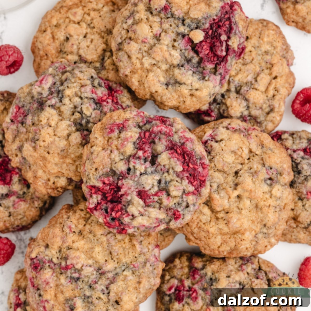 Raspberry Oatmeal Cookies are soft, chewy cookies made with rolled oats and frozen raspberries. Amazing oatmeal cookie recipe with a delicious twist!