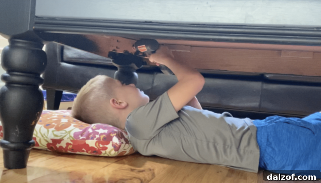 Happy child playing with toys