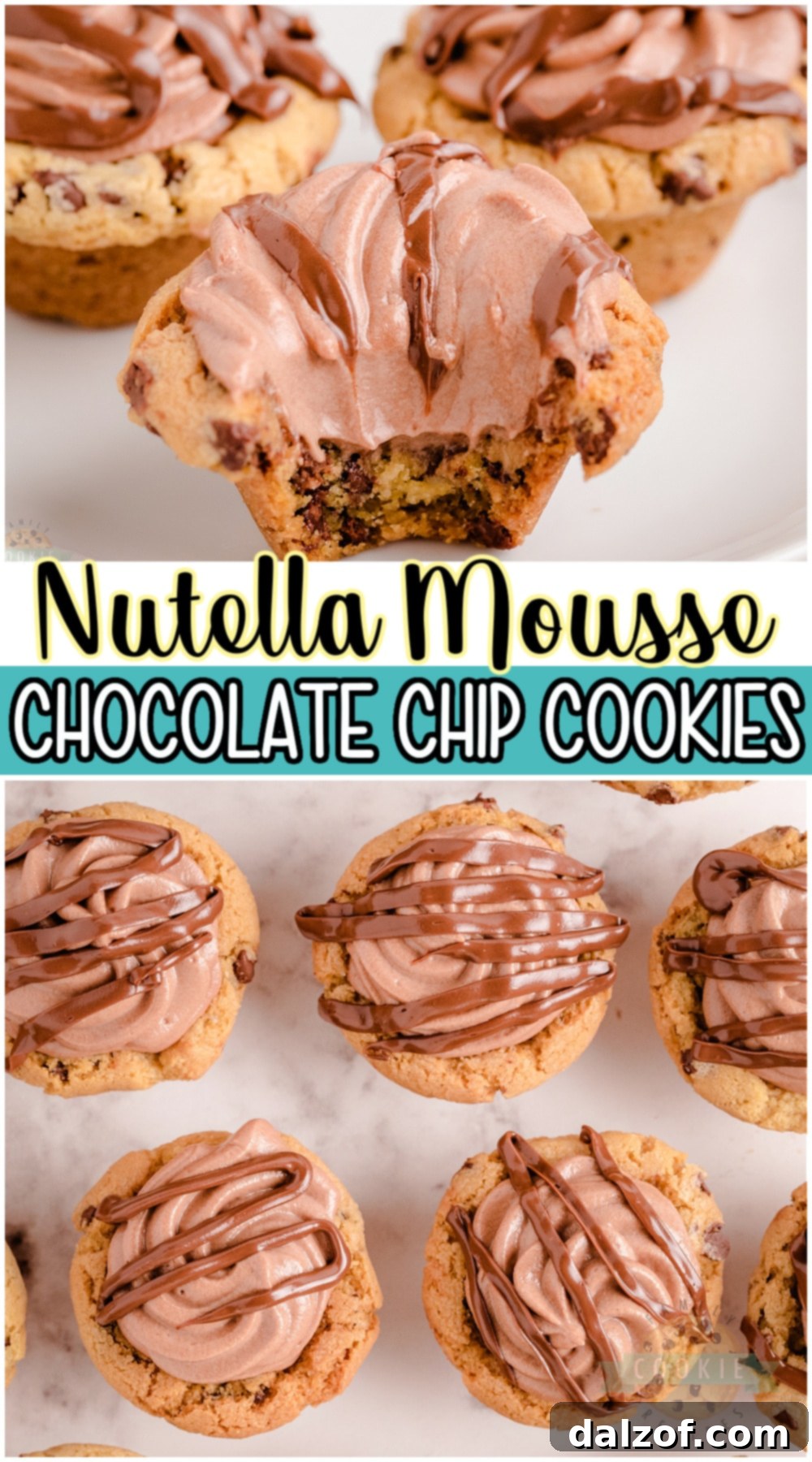 Nutella Mousse Cookie Cups with a festive touch