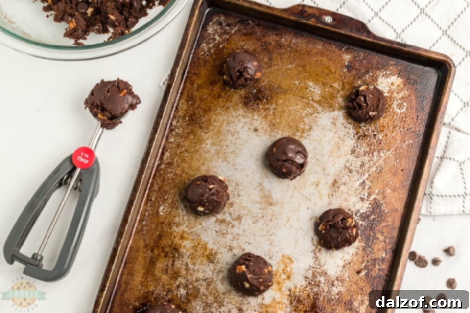 Chocolate cake mix cookies cooling on a wire rack after baking, showing their perfectly rounded shape and rich color.