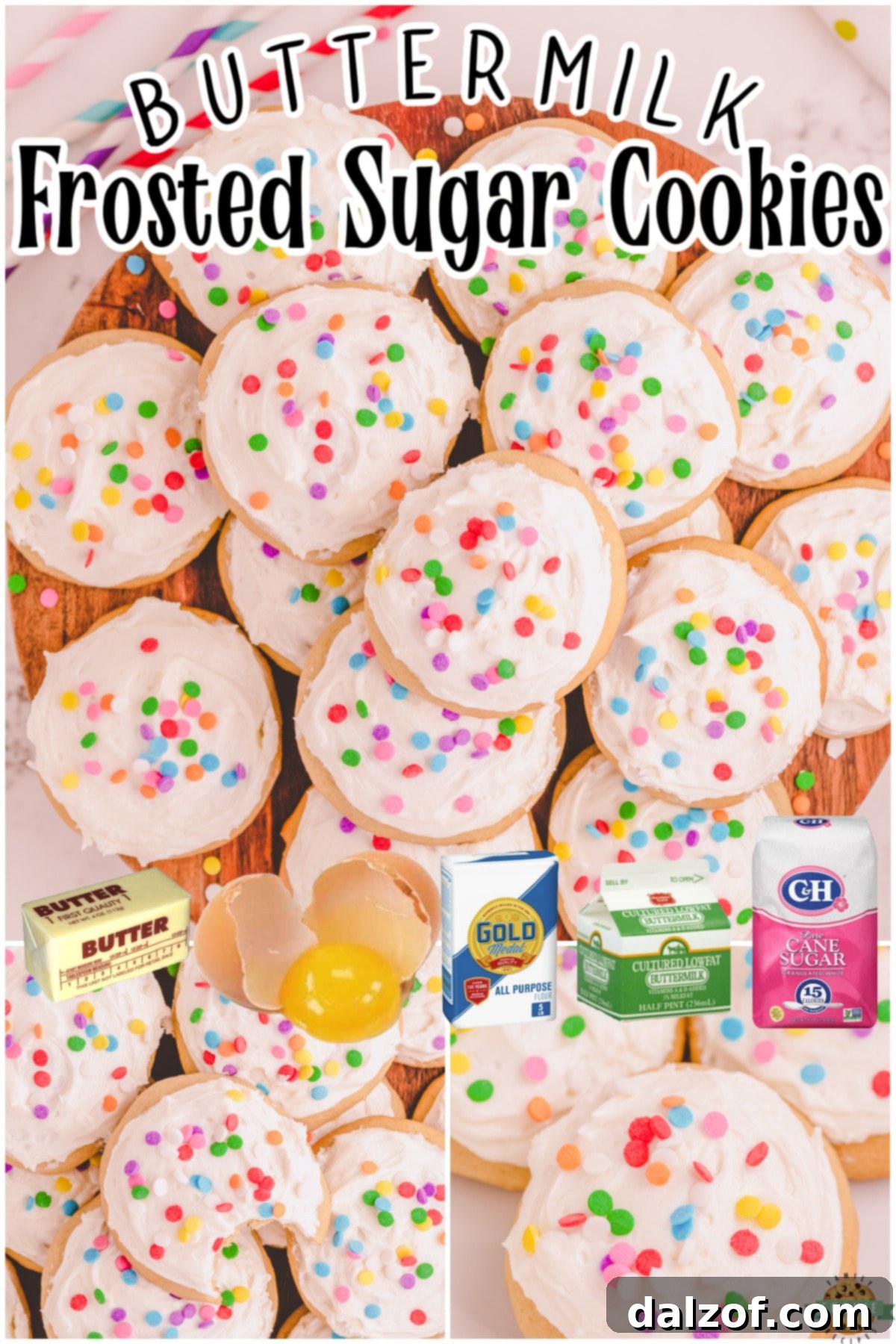 Buttermilk Sugar Cookies are soft, pillowy cookies with a fantastic vanilla buttercream. This sugar cookie with buttermilk recipe is a tried & true family favorite you'll want to keep!