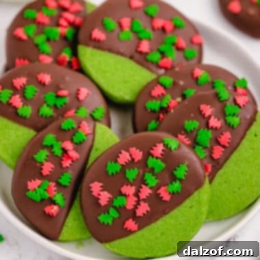 green mint Christmas cookies