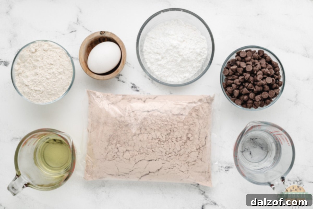 Ingredients in Brownie Crinkle Cookies. 